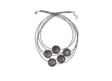 Line Caught Pill Bead Necklace - Matt Marble Grey