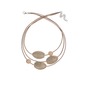 Line Caught Oval Pill Bead Necklace - Matt Marble Camel