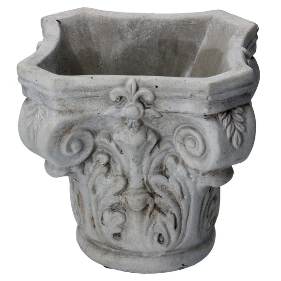 Stone Effect Grey Corinthian Pot Cover
