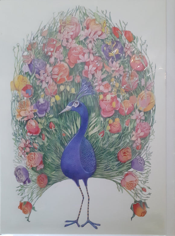 Peacock Heart Card
