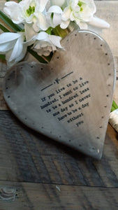 " If you live to be a hundred..."  Grey Ceramic Heart Coaster