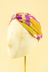 Elasticated Orchid Headband - Mustard