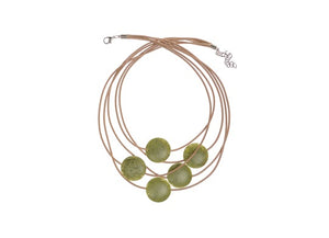 Line Caught Pill Bead Necklace - Matt Marble Apple